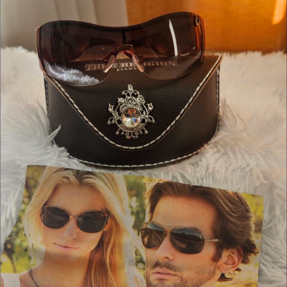 True Religion Brown Sunglasses with Black Decorative Case